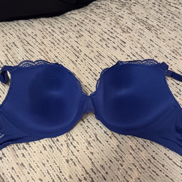 Lace Overlay Push-up Bra in Royal Blue - Women Intimates - Picture 3 of 3